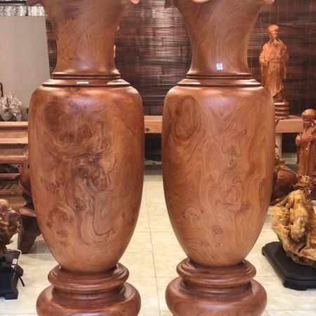 Cặp bình lộc tài gỗ Hương...